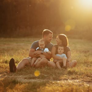 Familienshooting zum Sonnenunterngang